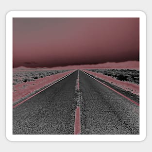 Red sky highway Sticker